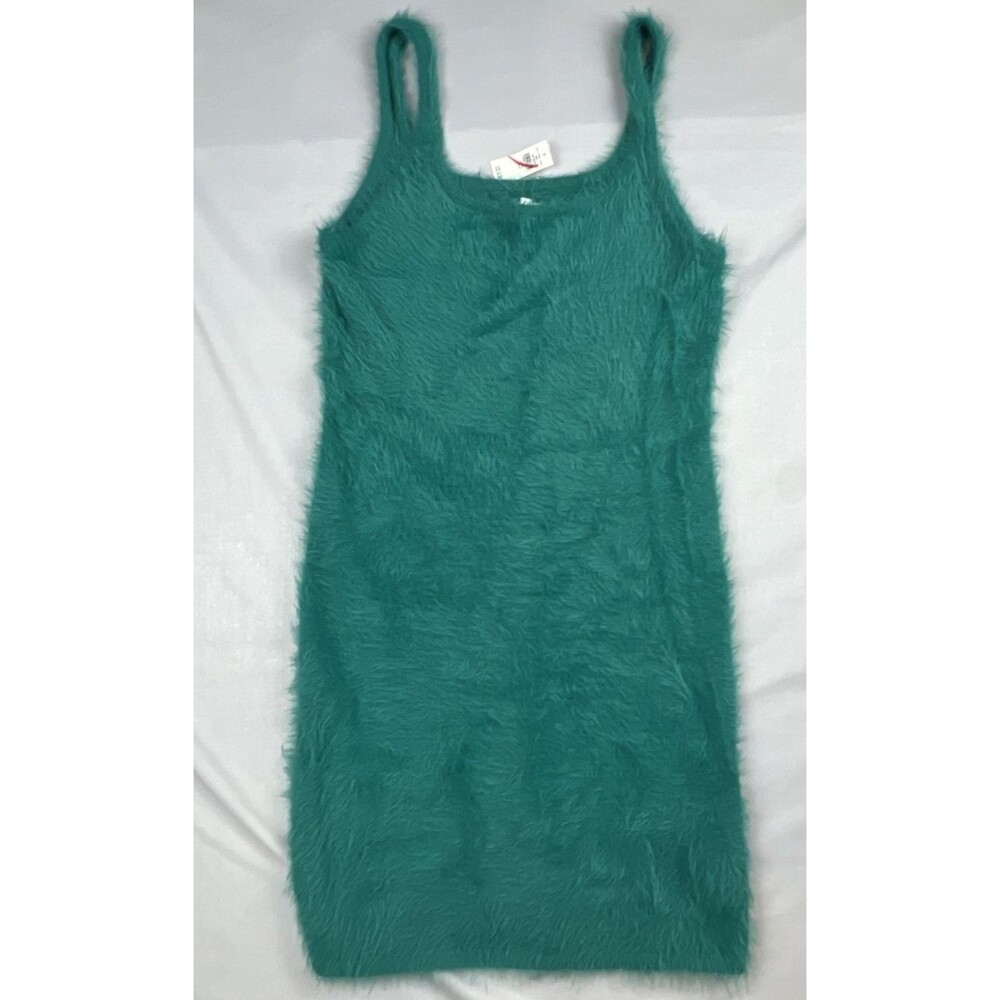 Aerie Green Fuzzy Sweater Dress M NWT
